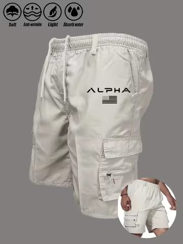 American Flag Printed Cargo Shorts Independence Day Eagle Shorts Summer Cargo Work Camping Multi-poc