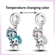 925 Silver Charm Chameleon Pendent Color Change Fireflies fits Original Bracelet DIYJewellery gift