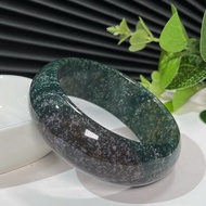 綠色海洋碧玉手鐲51MM 高瓷滿天星帶天眼綠色玉髓手環 紋理獨特
