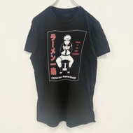 古著 NARUTO 短袖動漫印花 T 卹 Jump Ramen Ichiraku 圓領休閒黑色 M 碼