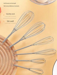1入組不鏽鋼蛋拂子,手持式蛋奶攪拌器,烘焙和廚房工具,適用於打發奶油、牛油等