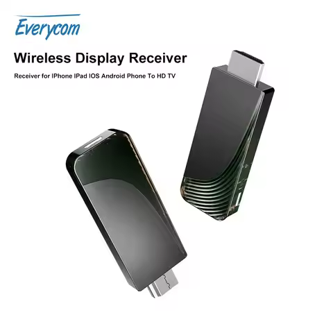 Everycom 1080P Wireless Display Receiver HDMI-compatible TV Stick Low Latency Plug Play for Gaming H