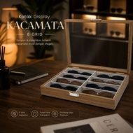 8 Grid Walnut Sunglasses Organizer - SKW150