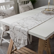 Nordic White Marble Dining Kitchen Table Runner Table Mat Pillowcase Table Decorative for Party Wedding Desktop Cover