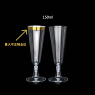 Ready Stock Disposable plastic Cup goblet dessert Cup pudding Cup Champagne Glass Small Wine Glass T