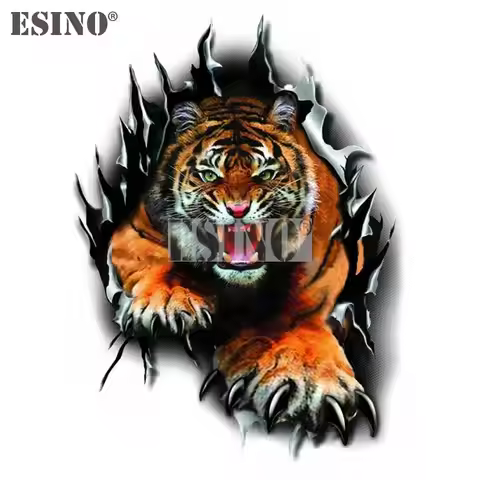 Car Styling Funny Warning Wild Nature Cruel Angry Tiger Adhesive PVC Decal Waterproof Car Body Glass