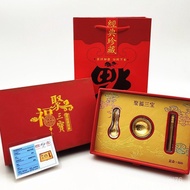 🔥Gold Foil Fortune Gathering Three Treasures Gold Chopsticks Gold Spoon Ornament Set Bank Insurance 