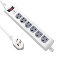 [特價]【威電】CK-3163-15 3孔1開6座 可壁掛 防雷擊 電腦線 延長線 15尺/4.5M(拉環插頭 好拔 過載斷電 電源線組)