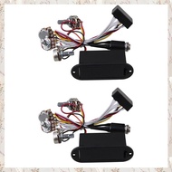 (MDQS) 2X 2 Band Active Bass Guitar EQ Equalizer Preamp Circuit Pickup Black