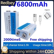 / /9V battery 6800mAh li-ion Rechargeable battery Micro .USB Battery 9V lithium battery UN.