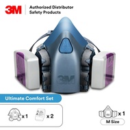3 M 7502 Dual Cartridges Respirator + 7093 P100 Filter