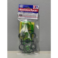 Tamiya 4WD Fully Cowled 30th Anniv Super Hard Low Height Tire & Matte Green Plated Wheels Item 95666