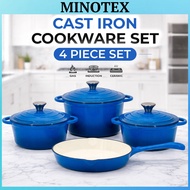 Premium Enamel Cast Iron Cooking Pot with Lid | Dutch Oven | Gas Induction Stove Compatible