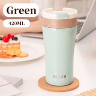 Diller Thermo Coffee Office Mug 420ml - Double-Wall Insulation Leak-Proof Stainless Steel D9630