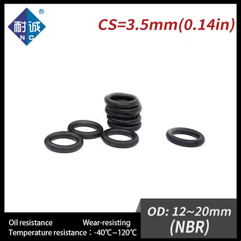 20 PCS / Lot Nitrile Rubber Black NBR 70A O-ring CS 3.5mm OD 12/13/14/15/16/17/18/19/20*3.5mm O Ring