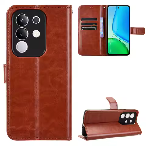 For Vivo Y29 4G T4X 5G Cover Luxury Flip PU Leather Wallet Lanyard Stand Case For Vivo Y29 4G Global