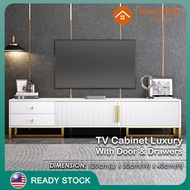 HOME PRIME DSG0052 TV Cabinet Northern Europe Luxury With Door and Drawers TV Console Living Room Cabinet Multi-functional Television Cabinet Furniture Rak TV