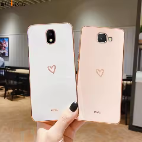 Luxury Plating Love Heart Phone Case On For Samsung Galaxy J2 J4 J5 J6 Plus J7 Prime Pro J330 J530 J