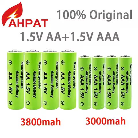 1.5V AA + AAA NI MH Rechargeable AA Battery AAA Alkaline 3800-3000mah For Torch Toys Clock MP3 Playe
