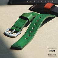 🇭🇰 Free Shipping 💚🖤 British Green Leather Watch Strap 原牛皮錶帶 ✅ 適合使用 : Rolex Panerai Omega IWC Tudor Seiko by PRIMRIA