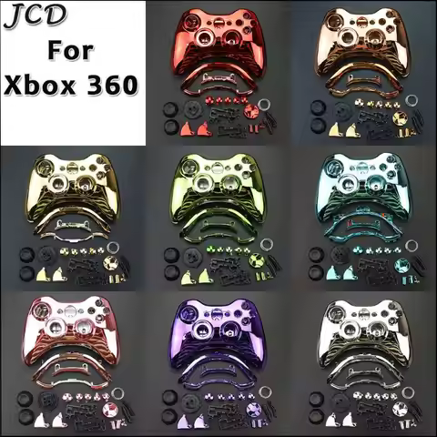 JCD Chrome Controller Shell for Microsoft Xbox 360 Wireless Controller Shell Case Bumper Thumbsticks
