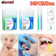 30Pcs/box Dental Interdental/ Brush Braces Toothbrush /Brush Tooth Gap Cleaning Brush Ortho Braces T