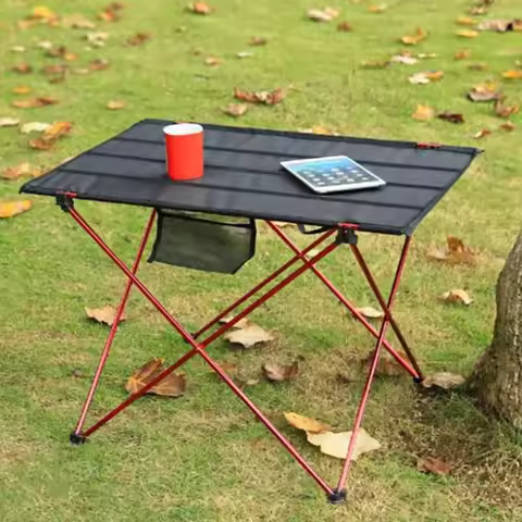 Outdoor Camping Table Portable Foldable Desk Computer Bed Ultralight Aluminium Hiking Climbing Fishi