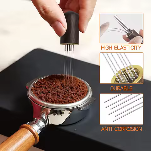 Espresso Powder Stirrer Stainless Steel Coffee Tamper Distributor Leveler WDT Tools Cafe Stirring Ba