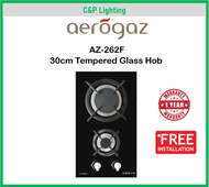 Aerogaz AZ-262F 30cm Tempered Glass Gas Stove Cooker Hob w/ 2 Burner
