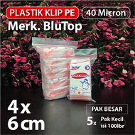 Large Pack of 5 - PE BluTOP Plastic Clips - 4 x 6 cm - Food Grade - LDPE - Multipurpose