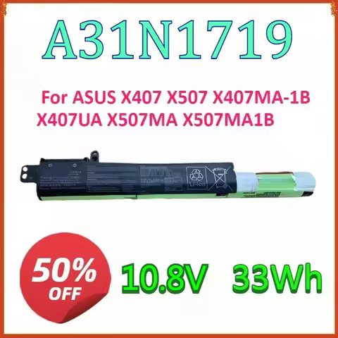 New 10.8V 33Wh A31N1719 Laptop Battery For ASUS X407 X507 X407MA-1B X407UA X507MA X507MA1B X507UB X5