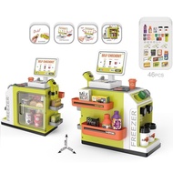 Checkout Counter Toy with Coffee Vending Machine with Card Scanner and Realistic Product Code Scanne