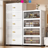 Newest L40-95cm (3-6 Layers) 2 Doors Foldable Stackable Storage Cabinet Box With Roller