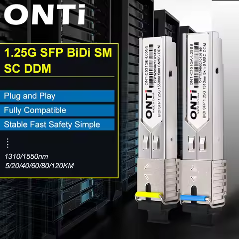 ONTi 1.25G BIDI SC Connector Transceiver WDM SFP Module Gigabit Single Mode Fiber Optical Ethernet C