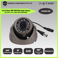 7-STAR* Mini Turret Dome 2MP AHD 180° Panoramic Ultra Wide Angle CCTV Camera with IR Night Vision, W