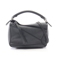 【二手】 LOEWE Puzzle Bag Mini 2WAY 手提包 322.30.U95 黑色皮革 Puzzle Bag Mini 女士二手 B