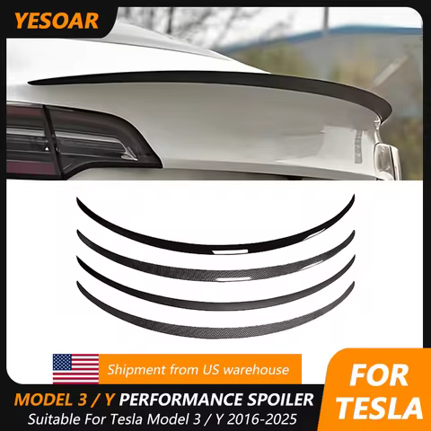 For Tesla Model 3 / Model 3 Highland / Model Y 2018-2026 Performance Style Spoiler ABS Rear Wing Tru