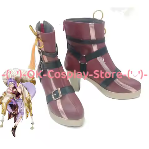 Game Nu: Carnival Kuya Cosplay Shoes High Heel PU Leather Shoes Halloween Carnival Red Boots Cosplay