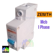 MCB 1 PHASE ZENITH C32N 230/400V SAKLAR MCB SINGLE POLE C4 4 AMPERE 4A
