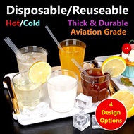 🇸🇬 Disposable Aviation Cup Set | Thick Plastic  Glass Party Coffee Tea Whiskey Wine Beer Sake Soju S