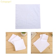 Cologogo1 Embroidery Tie-dye Square Useful Handkerchief for Woman Man Gentleman White Cotton Handker