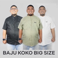 TQ - Baju Koko Pria Dewasa Jumbo Lengan Pendek Big Size Premium Putih