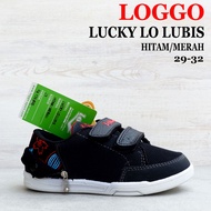Sepatu sekolah LOGGO - ALDI LO & ALVIN LO & LUCKY LO - size 29 - 35 - sepatu velcro - sepatu tanpa t