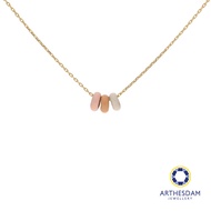 Arthesdam Jewellery 14K Gold Pink Hues Enamel Necklace