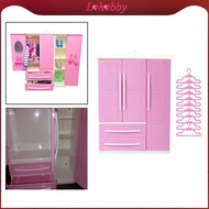 Lohobby Doll Closet Doll Clothes Organiser, Doll Armoire Clothes Storage for Doll Clothes
