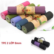 Yoga Mat, 8mm GYM 8mm GYM Mat, 6mm.yoga Anti-Slip 2-Layer tpe Exercise Mat, Odorless, Row