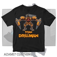 Kaos T-Shirt BAJU ANAK New TITAN DRILLMAN SKIBIDI TOILET BOSS Free Name Clothing Boys Girls DRILL MA