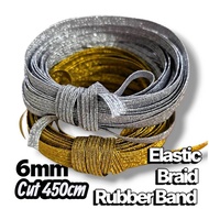 6mm Rubber Elastic Braid Cord Multipurpose Band Size 6 Mm x (Cut To Length 450 Cm) 6mm