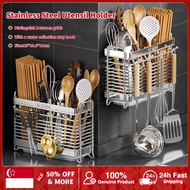 Stainless Steel Utensil Holder - Knife Fork and Spoon Organizer Durable Cutlery Stand for Kitchen Co