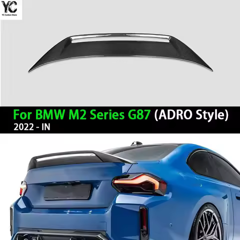 AD V2 Style Dry Carbon Fiber High Kicker Spoiler Rear Spoiler Wing for BMW G87 M2 G42 2023 up 2 Seri